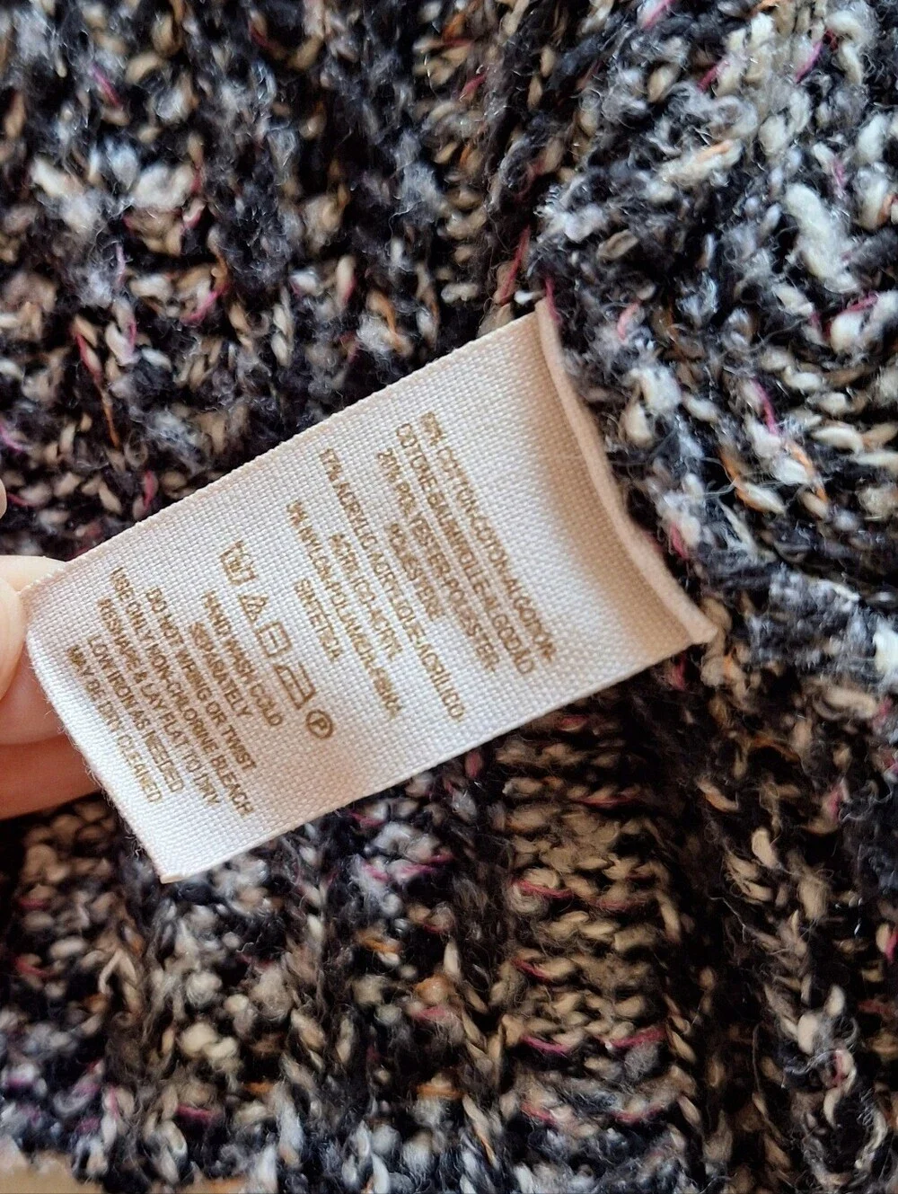 Free People Marbled Chunky Knit Moto Asymmetrical Zip Sweater Jacket Size XS